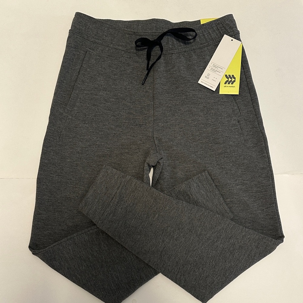 NWT All In Motion Heather Gray Joggers Small Stretch Lounge Athletic Pants